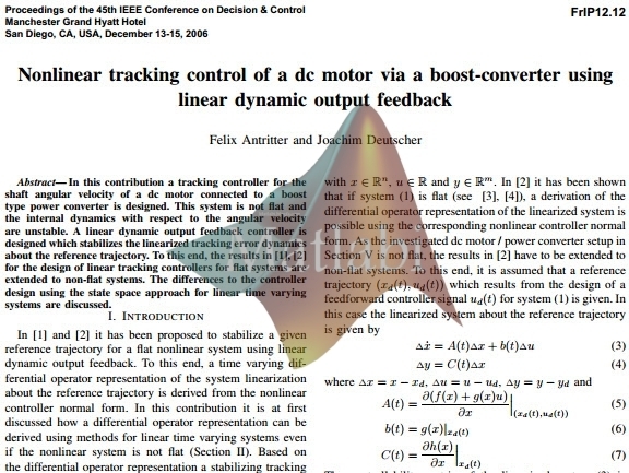 TRACKING CONTROL FOR NONLINEAR FLA T SYSTEMS BY LINEAR DYNAMIC OUTPUT FEEDBACK