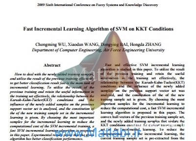 Fast Incremental Learning Algorithm of SVM on KKT Conditions