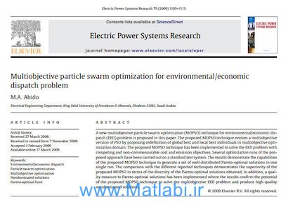 Multiobjective particle swarm optimization for environmental economic dispatch problem