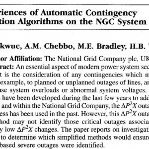 Experiences of Automatic Contingency Selection Algorithms on the NGC Systems