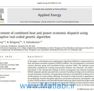 Enhancement of combined heat and power economic dispatch using self-adaptive real-coded genetic algorithm